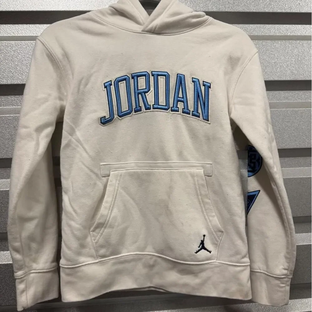 Jordan Kid's White and Cream Hoodie